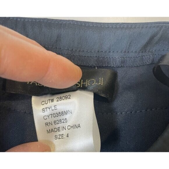 Tadashi Shoji Navy Blue Tiered Sheath Cocktail Dress Rose Appliqué Size 4 S - Picture 5 of 5